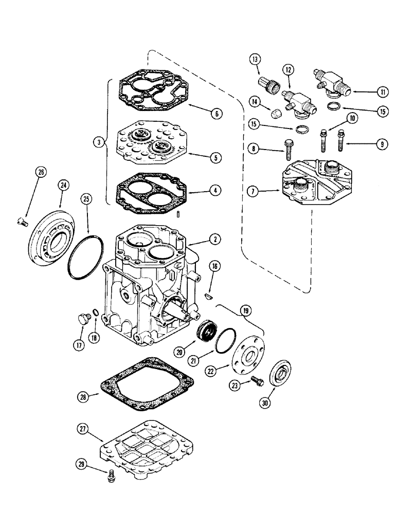 Схема запчастей Case IH 1470 - (189I) - YORK COMPRESSOR (09) - CHASSIS