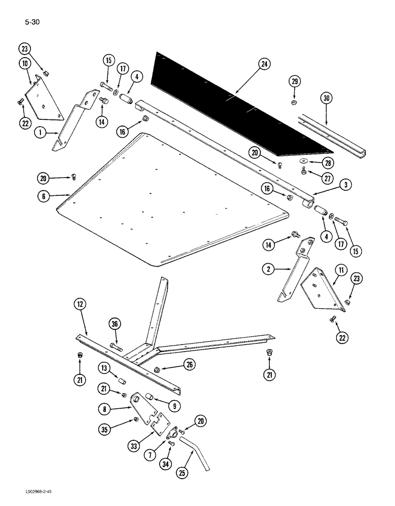 Схема запчастей Case IH 1680 - (5-030) - OSCILLATING STEERING AXLE SHIELD, P.I.N. JJC0047878 AND AFTER (04) - STEERING