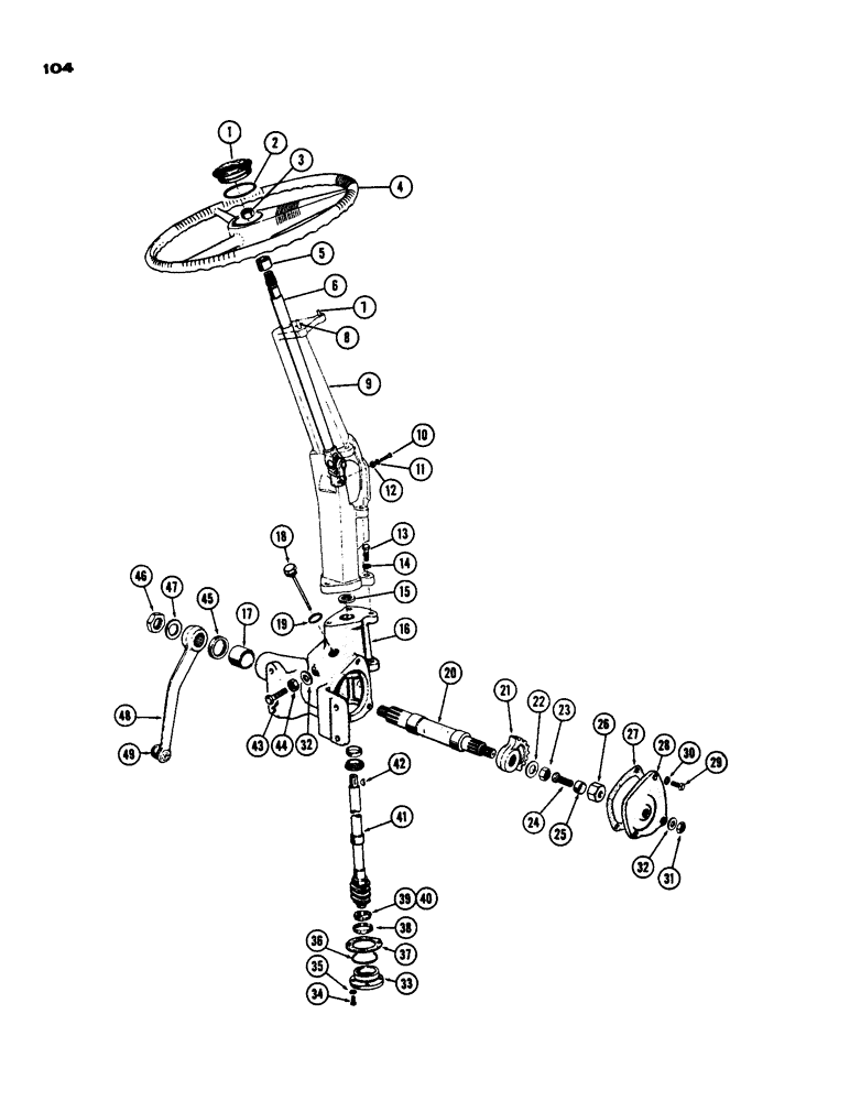 Схема запчастей Case IH 930-SERIES - (104) - STEERING GEAR (05) - STEERING