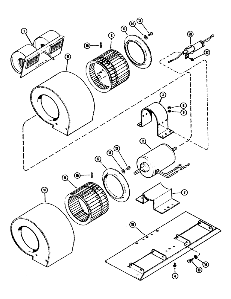 Схема запчастей Case IH 2590 - (9-388) - CAB, BLOWER ASSEMBLY, PRIOR TO CAB SERIAL NUMBER 12051570 (09) - CHASSIS/ATTACHMENTS