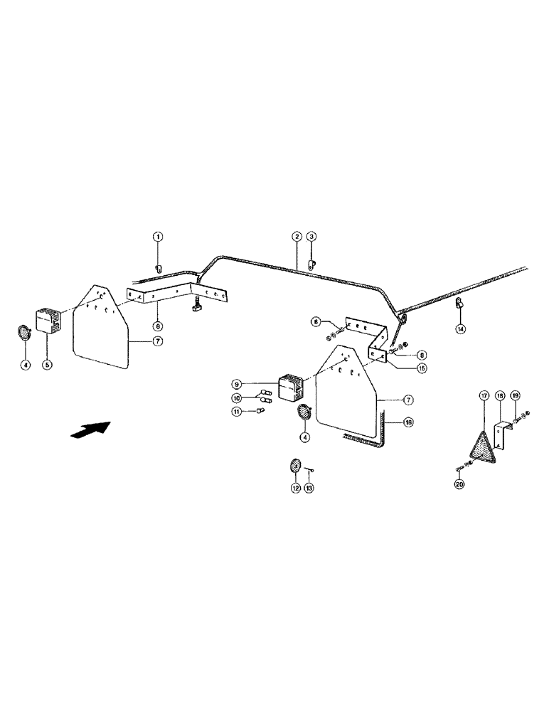 Схема запчастей Case IH 110 - (075) - LIGHTING, REAR, UP TO SERIAL NO. 04400024 (06) - PNEUMATIC/HYDRAULIC/ELECTRIC