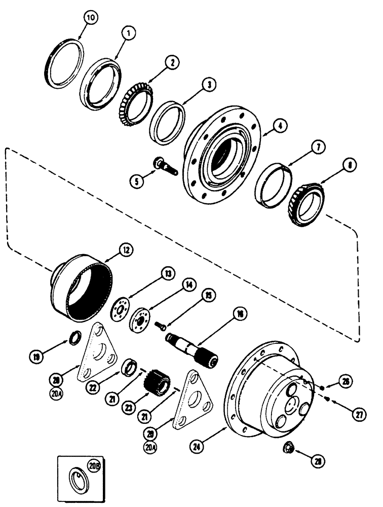 Схема запчастей Case IH 8920 - (5-036) - FRONT AXLE PLANETARIES AND HUB, MFD TRACTOR (05) - STEERING