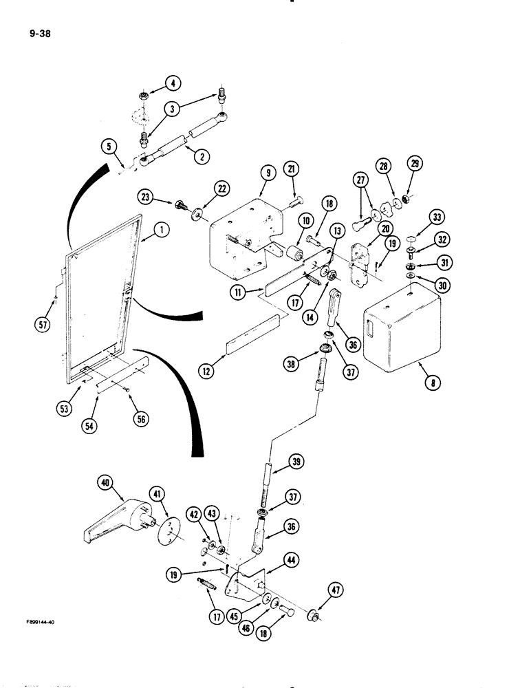 Схема запчастей Case IH 9110 - (9-38) - CAB DOOR AND LATCH (09) - CHASSIS/ATTACHMENTS