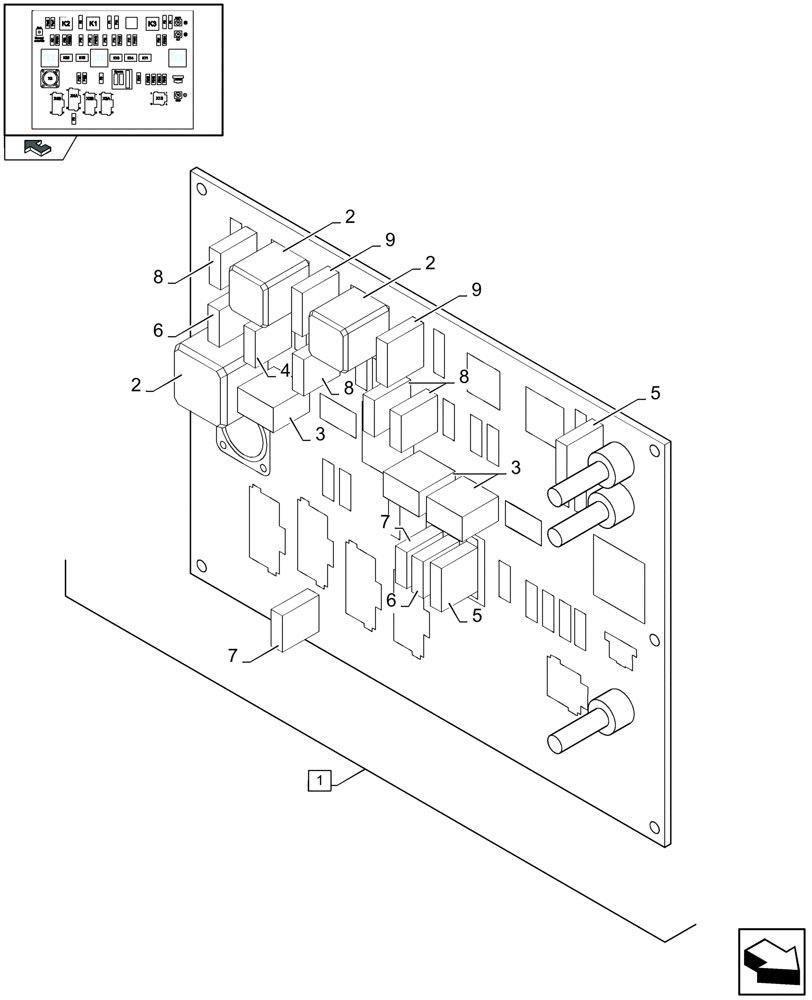 Схема запчастей Case IH LBX332R - (06.01B[01]) - FUSE PRINT - F480499 (06) - ELECTRICAL SYSTEMS