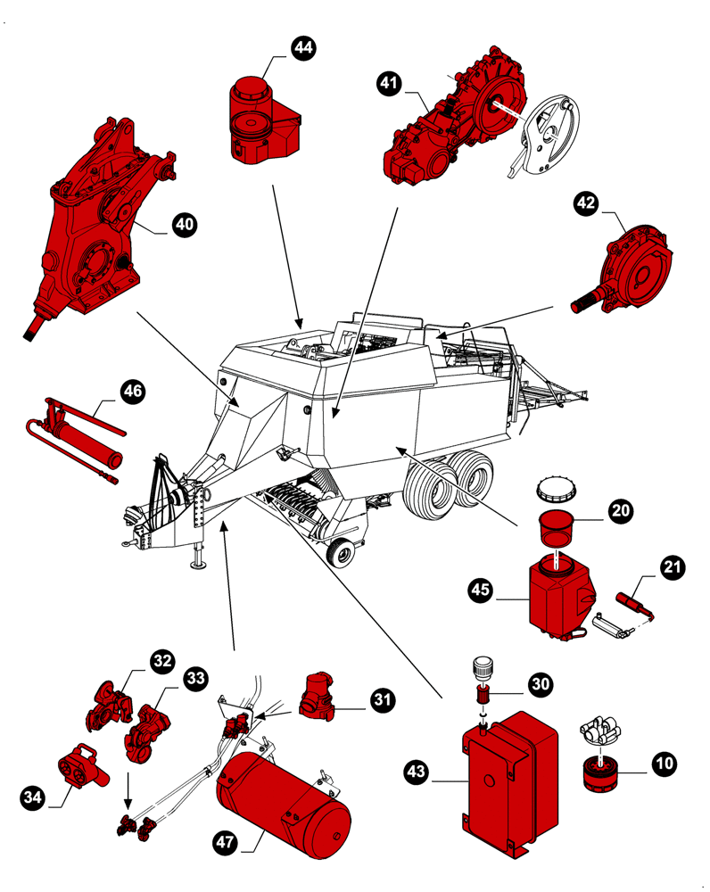 Схема запчастей Case IH LBX332S - (00.00LB001[01]) - MAINTENANCE PARTS, FILTERS & CAPACITIES (00) - GENERAL