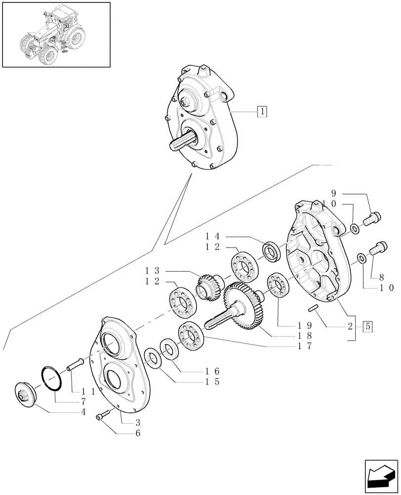 Схема запчастей Case IH MXU130 - (1.80.5/ C) - (VAR.173-558) FRONT POWER TAKE-OFF - COVER - BREAKDOWN (07) - HYDRAULIC SYSTEM