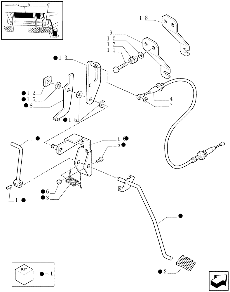 Схема запчастей Case IH MAXXUM 115 - (1.95.3/03) - ACCELERATOR PEDAL - D6453 (VAR.330245-331245-332245) (10) - OPERATORS PLATFORM/CAB