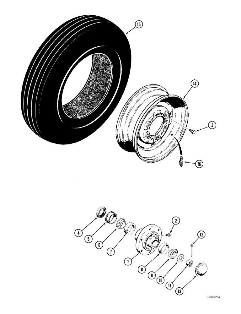 Схема запчастей Case IH 5800 - (9-30) - WHEELS AND HUBS, WING FRAME (09) - CHASSIS/ATTACHMENTS