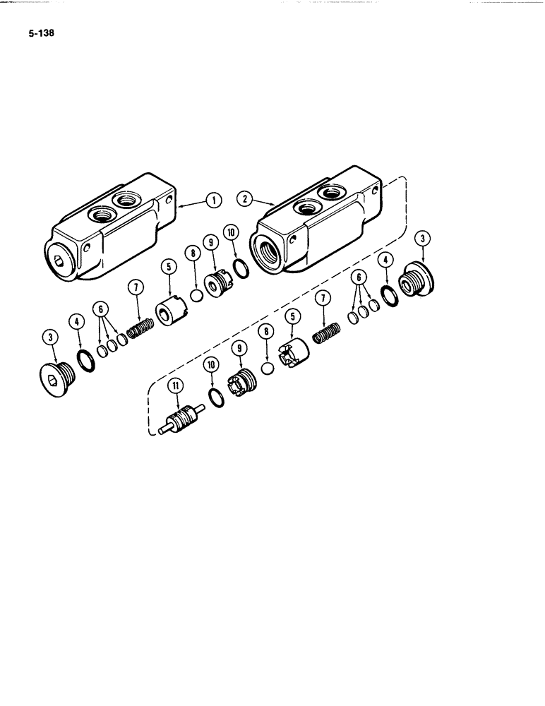 Схема запчастей Case IH 4494 - (5-138) - REAR STEERING CHECK VALVE (05) - STEERING