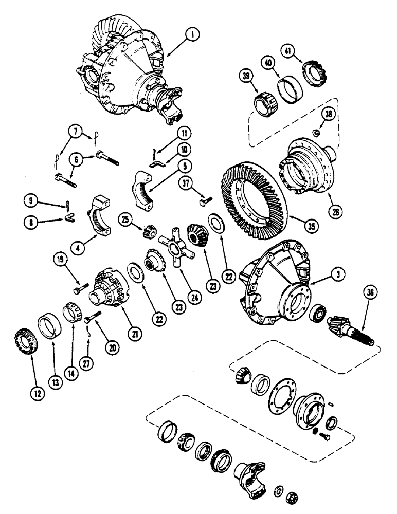 Схема запчастей Case IH 4690 - (6-206) - REAR AXLE DIFFERENTIAL AND CARRIER (06) - POWER TRAIN