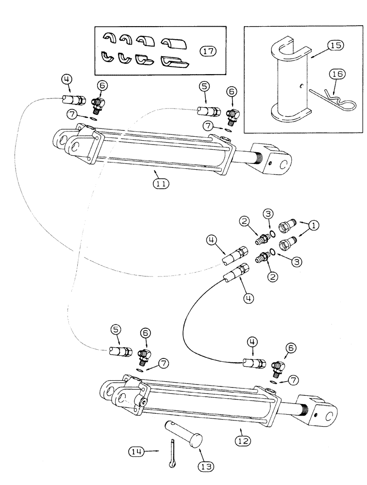 Схема запчастей Case IH 6800 - (8-04) - TRANSPORT LIFT CYLINDERS HYDRAULIC CIRCUIT (08) - HYDRAULICS