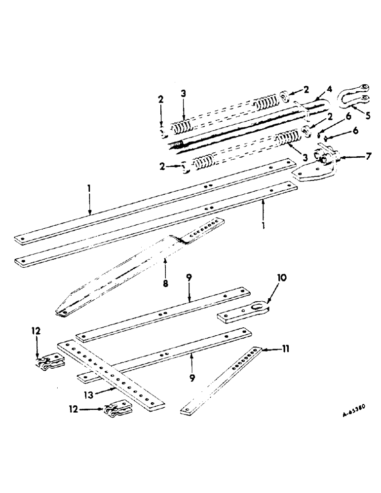 Схема запчастей Case IH 70 - (E-22) - CROSS BAR HITCH 