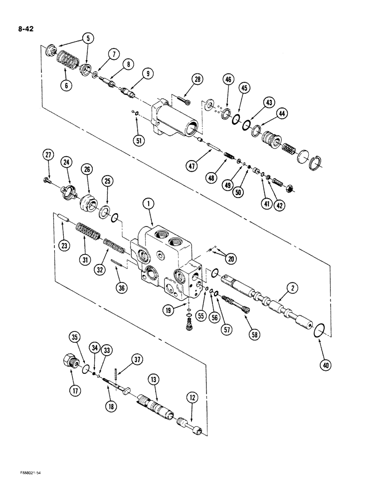 Схема запчастей Case IH STEIGER - (8-042) - HYDRAULIC REMOTE VALVE SECTION, FIRST, SECOND, THIRD AND FOURTH WITH FLOAT (08) - HYDRAULICS