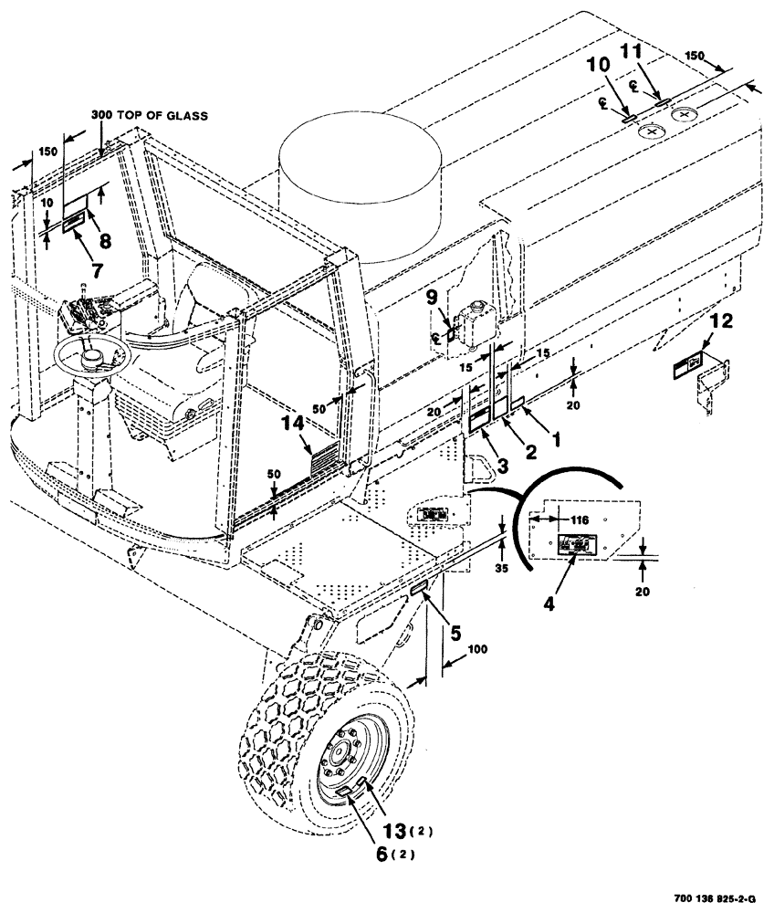 Схема запчастей Case IH 8880 - (09-006) - DECALS AND LOCATION DIAGRAM (OPERATIONAL) (90) - PLATFORM, CAB, BODYWORK AND DECALS