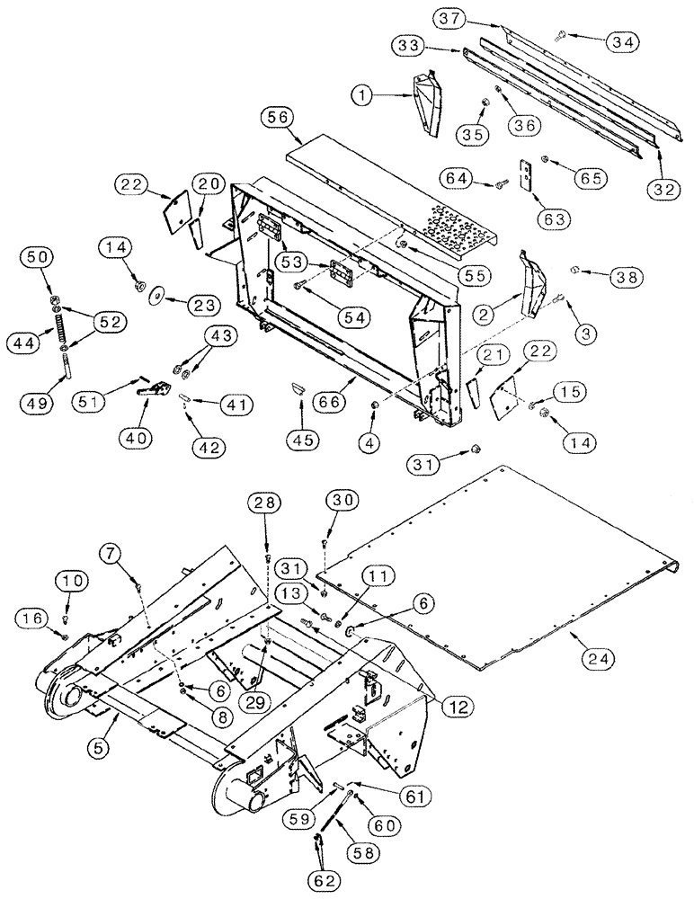 Схема запчастей Case IH 2388 - (09A-18) - FEEDER - HOUSING AND ADAPTER BSN JJC0268799 (13) - FEEDER