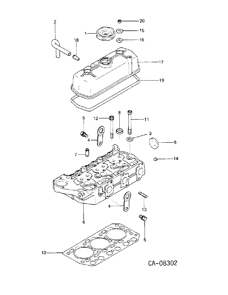 Схема запчастей Case IH 244 - (12-16) - POWER, CYLINDER HEAD AND CONNECTIONS Power