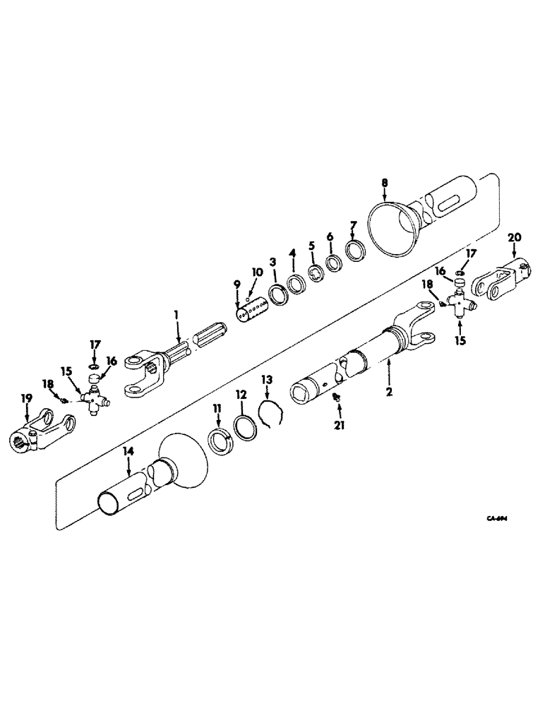 Схема запчастей Case IH 914 - (07-4) - DRIVE TRAIN, POWER TAKE-OFF KNUCKLE, ROCKWELL WITH METAL SHIELD Drive Train