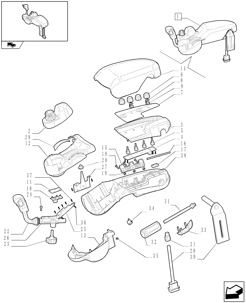 Схема запчастей Case IH PUMA 155 - (1.97.0/ C) - ARMREST - C5817 (VAR.330021) (10) - OPERATORS PLATFORM/CAB