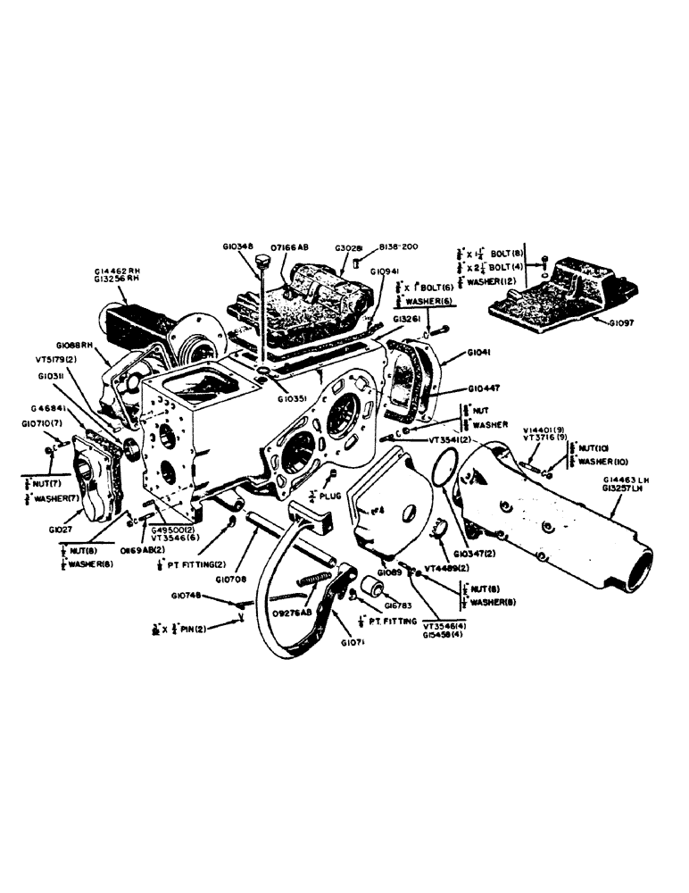 Схема запчастей Case IH 400B-SERIES - (108) - TRANSMISSION CASE AND REAR AXLE HOUSINGS, UTILITY TRACTORS (06) - POWER TRAIN