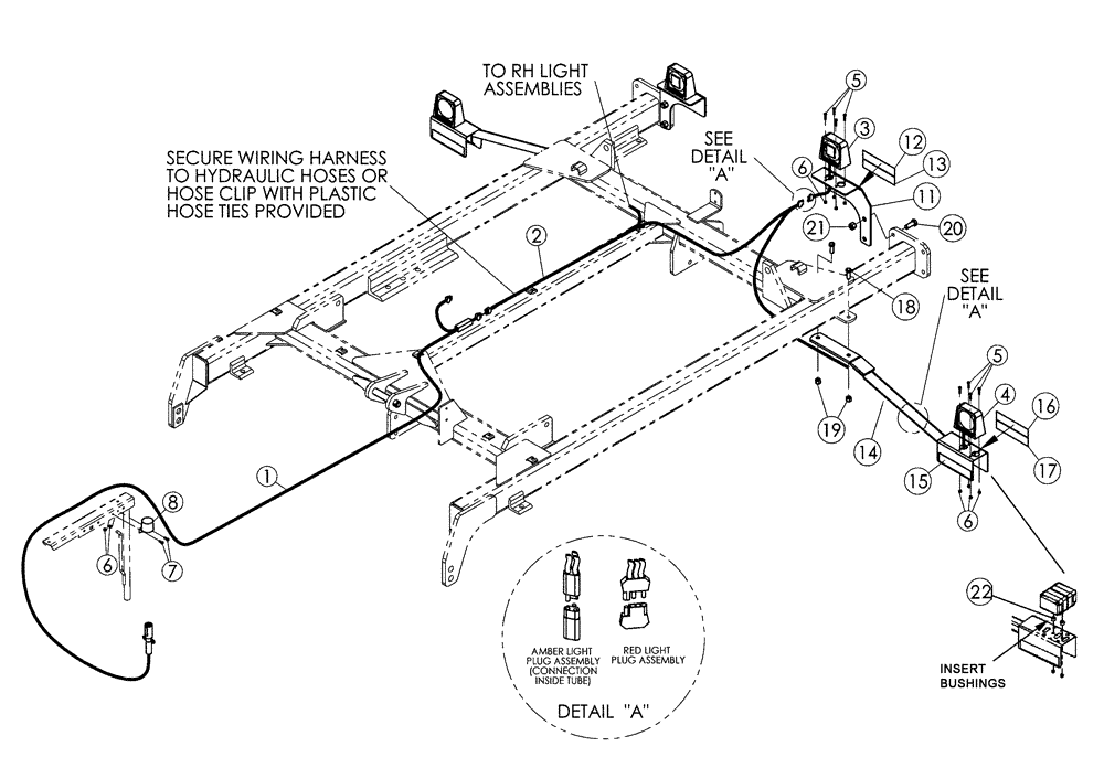 Схема запчастей Case IH 370 TRUE-TANDEM - (55.404.01) - 22 FOOT LIGHT PARTS (55) - ELECTRICAL SYSTEMS