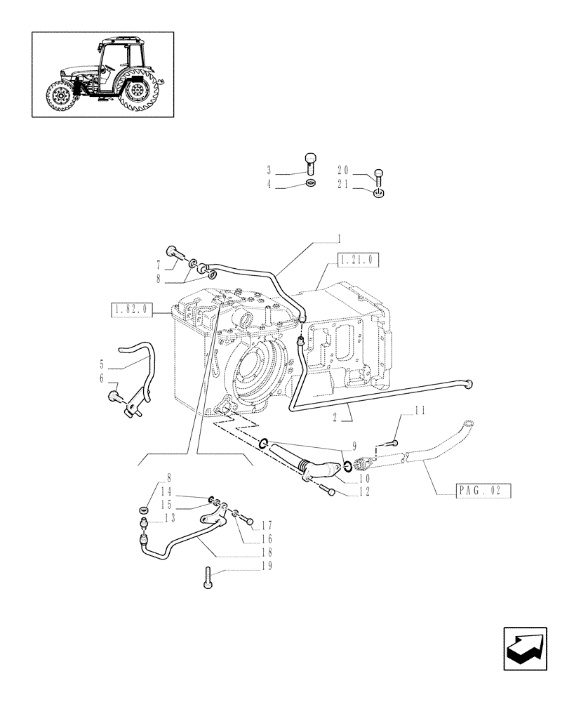 Схема запчастей Case IH JX1095C - (1.82.1[01]) - LIFTER, LINES (07) - HYDRAULIC SYSTEM