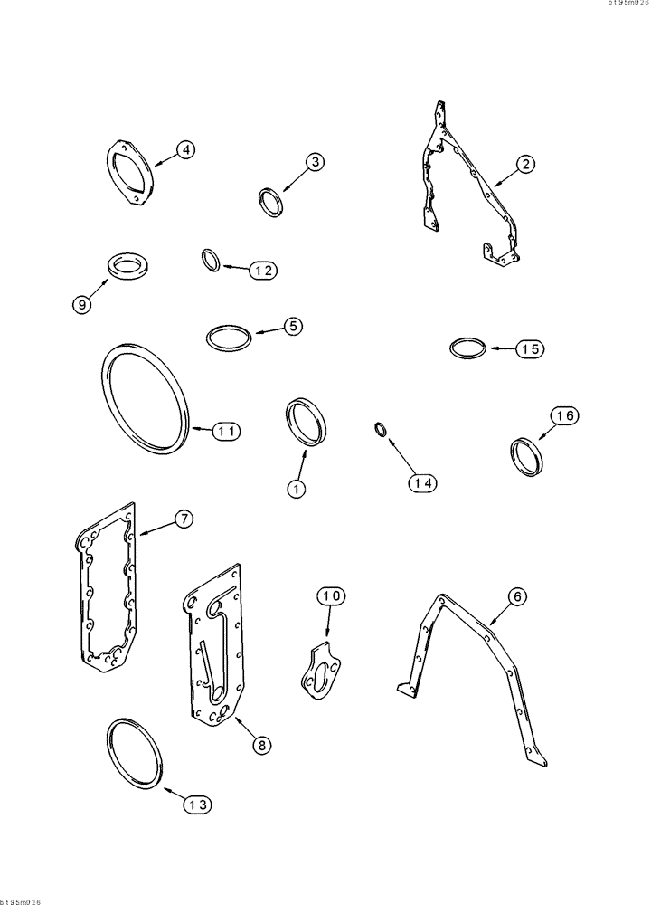 Схема запчастей Case IH 2155 - (2-49C) - CYLINDER BLOCK GASKET KIT, 6TA-830 EMISSIONS CERT. ENGINE, COTTON PICKER S/N JJC0156230 AND AFTER (01) - ENGINE