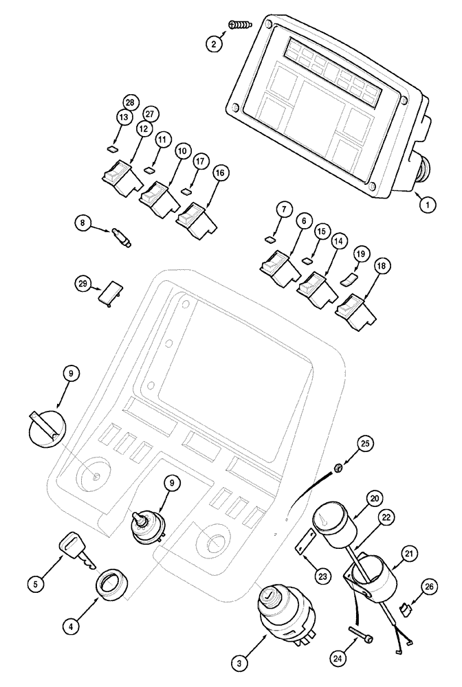 Схема запчастей Case IH MX100C - (04-11) - INSTRUMENT PANEL (04) - ELECTRICAL SYSTEMS