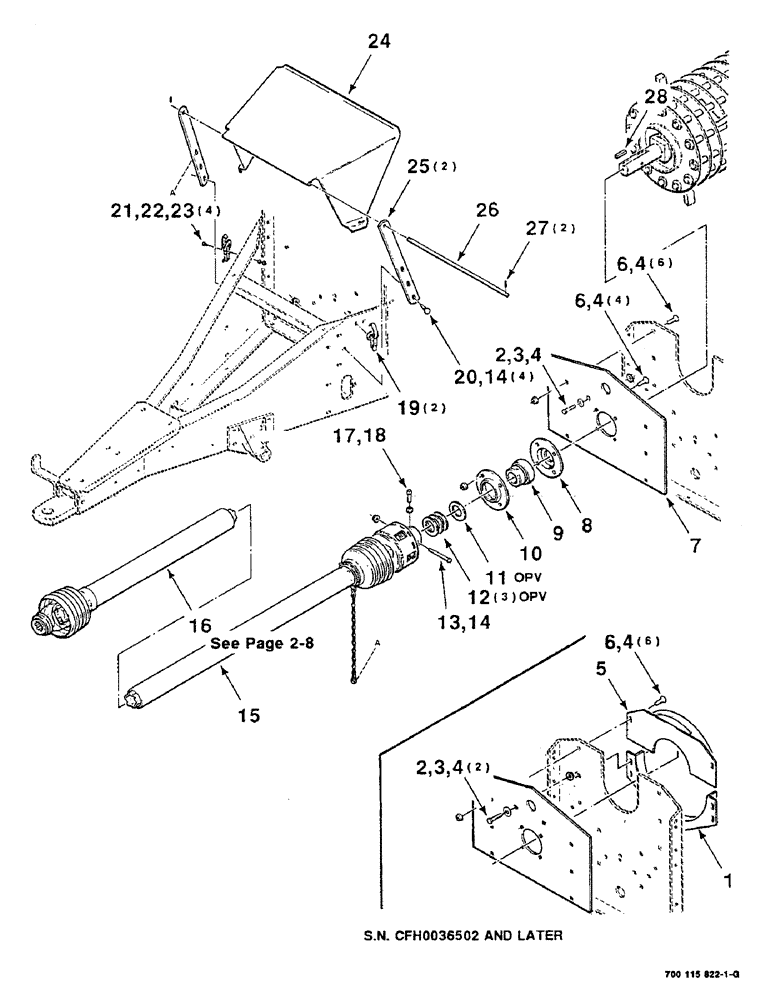 Схема запчастей Case IH 8610 - (5-02) - ROTOR DRIVE AND SHIELD ASSEMBLY, SERIAL NUMBER CFH0036001 THRU CFH0096511 (64) - CHOPPING