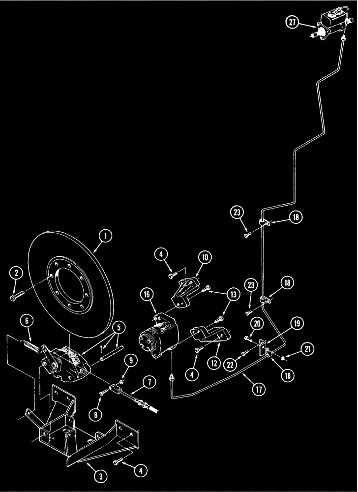 Схема запчастей Case IH 9230 - (7-012) - BRAKE SYSTEM, WITH SEPARATE PARKING BRAKE CALIPER (07) - BRAKES