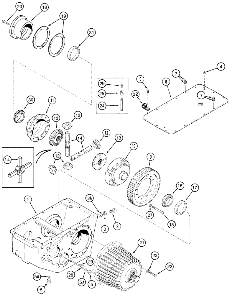 Схема запчастей Case IH 2377 - (06-18) - TRANSMISSION ASSY - HOUSING AND DIFFERENTIAL (03) - POWER TRAIN