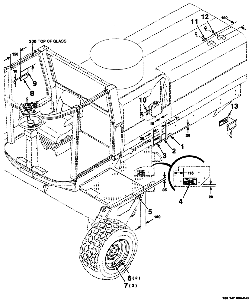 Схема запчастей Case IH 8860HP - (09-06) - DECALS AND LOCATION DIAGRAM (OPERATIONAL) (90) - PLATFORM, CAB, BODYWORK AND DECALS