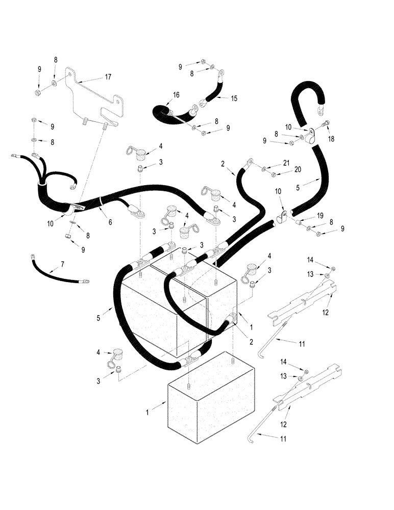 Схема запчастей Case IH STX425 - (04-15[01]) - BATTERIES - WHEEL TRACTOR, BSN JEE0104001 (04) - ELECTRICAL SYSTEMS