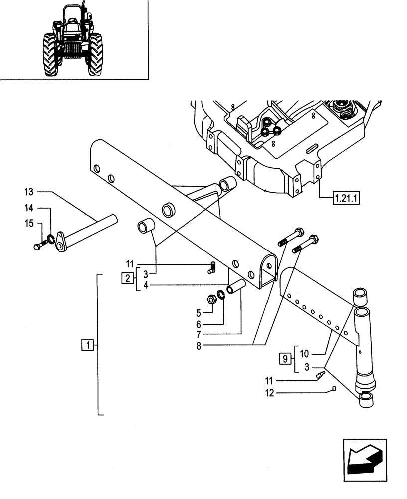 Схема запчастей Case IH JX80 - (1.58.0/01) - FRONT AXLE - RELEVANT PARTS - FOR HIGH CLEARANCE VERSION (04) - FRONT AXLE & STEERING