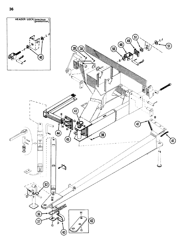 Схема запчастей Case IH 742 - (36) - MAIN HITCH GROUP 