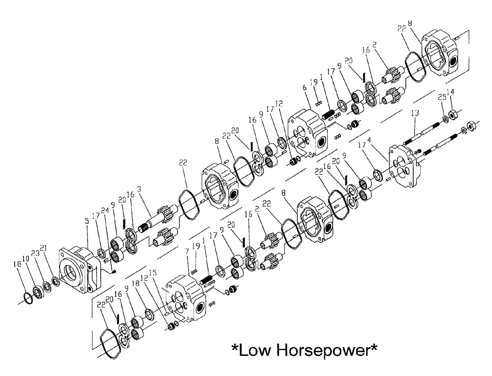 Схема запчастей Case IH 7700 - (B03[16]) - HYDRAULIC MOTOR M51B Hydraulic Components & Circuits