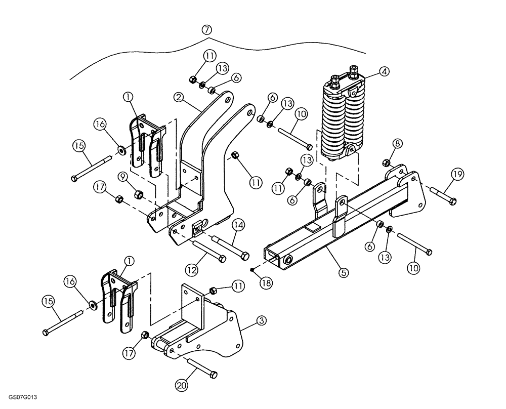 Схема запчастей Case IH 2500 - (75.200.02) - SHANK MOUNT ASSEMBLY 2008 AND AFTER UNITS (75) - SOIL PREPARATION