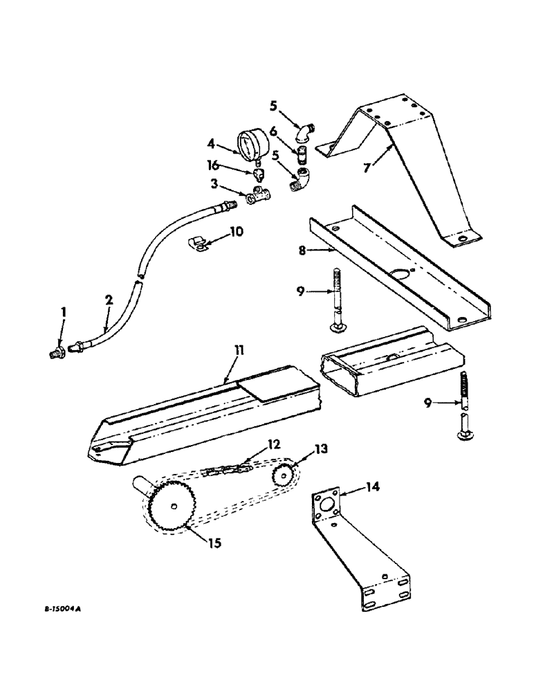 Схема запчастей Case IH 57 - (A-42) - HYDRAULIC BALE TENSION DEVICE, CHANNELS, HOSE AND DRIVE 