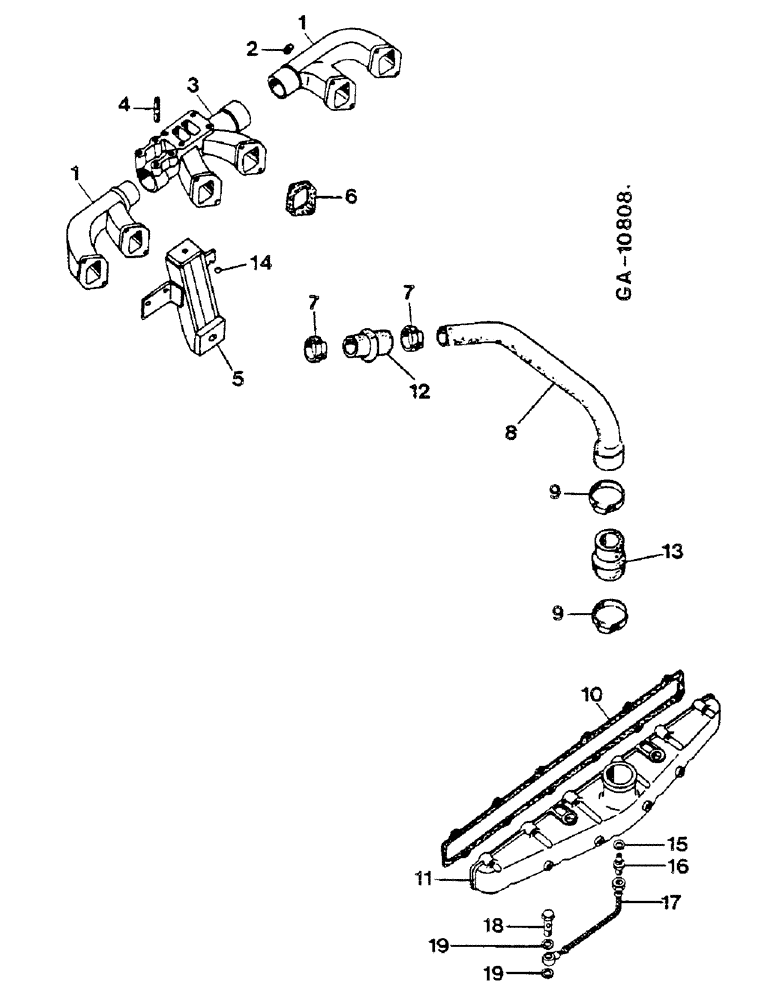 Схема запчастей Case IH D-310 - (14-12) - MANIFOLDS 