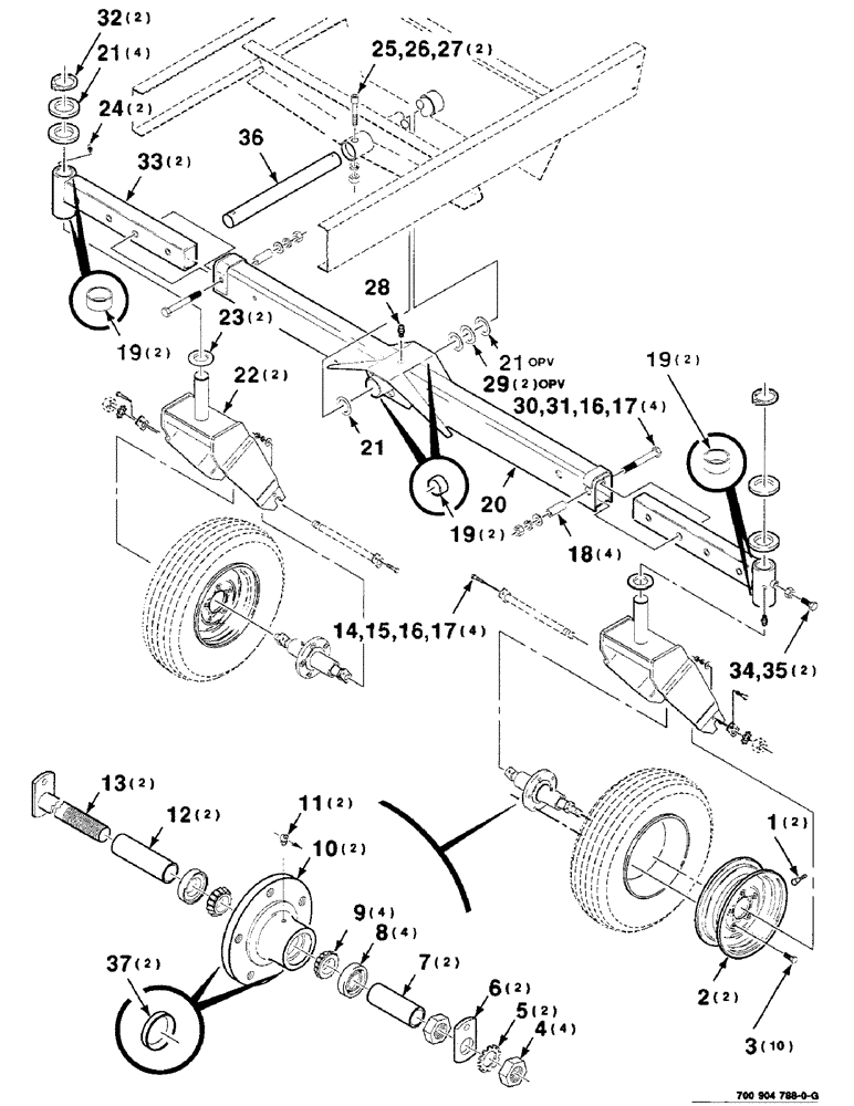 Схема запчастей Case IH 8825 - (07-38) - TAIL WHEEL ASSEMBLY, STANDARD (09) - CHASSIS