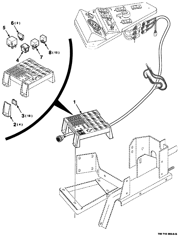 Схема запчастей Case IH 8880 - (04-008) - CONSOLE WIRE HARNESS ASSEMBLY (8880) (55) - ELECTRICAL SYSTEMS