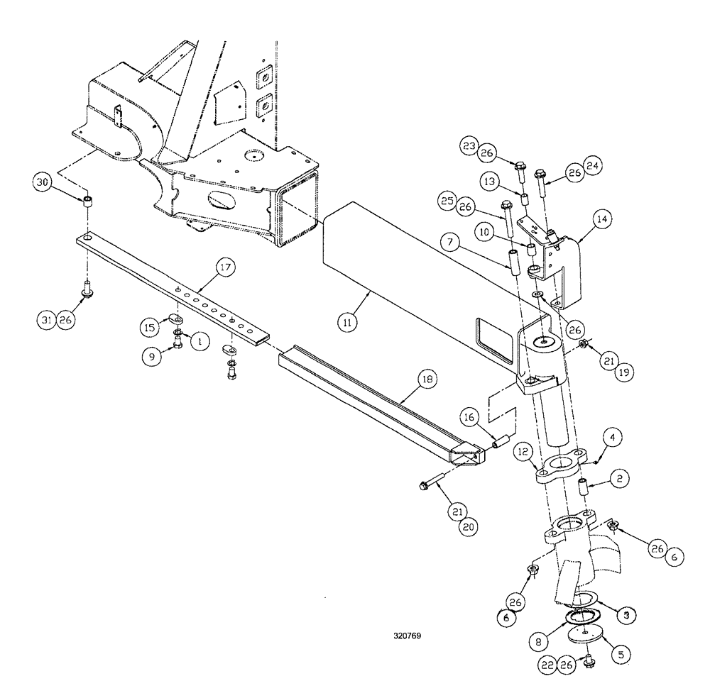 Схема запчастей Case IH SPX3200 - (04-036) - AXLE ASSEMBLY-NON STEER LR (27) - REAR AXLE SYSTEM