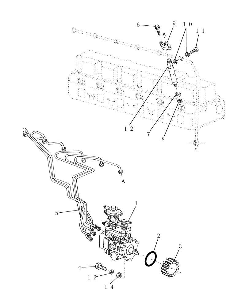 Схема запчастей Case IH WDX1701 - (076) - ENGINE, FUEL INJECTION PUMP, INJECTORS & LINES (10) - ENGINE