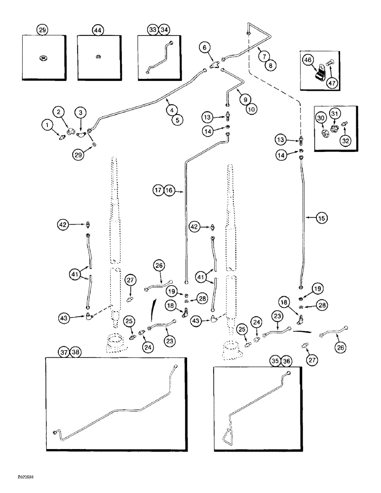 Схема запчастей Case IH 2044 - (9A-32) - DRUM GREASE SYSTEM (13) - PICKING SYSTEM