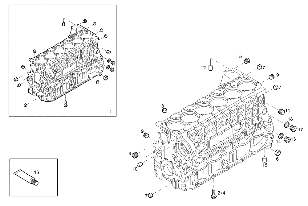 Схема запчастей Case IH F3BE0684E B003 - (0401.019) - CRANKCASE 