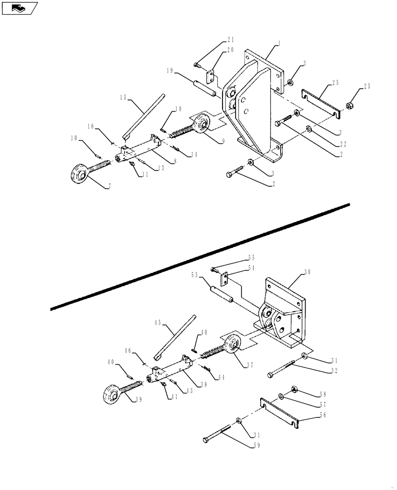 Схема запчастей Case IH 9310 - (9-004) - HITCH UPPER LINK MOUNT - WITHOUT PTO / WITH PTO (09) - CHASSIS/ATTACHMENTS