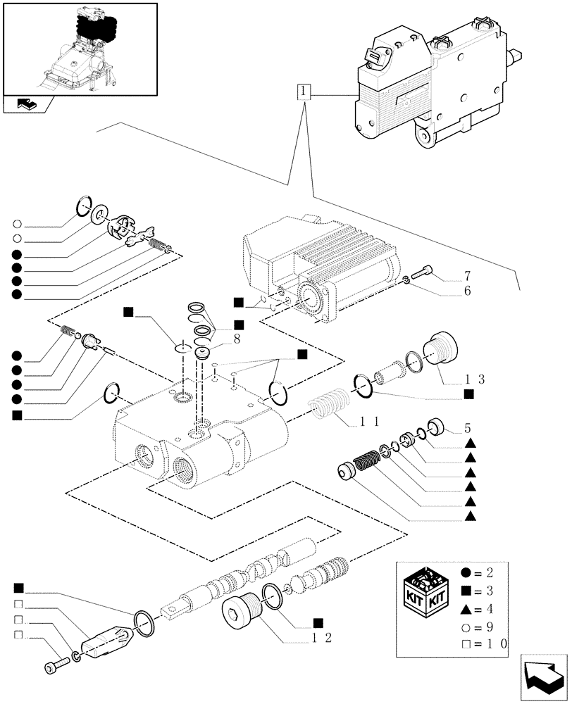 Схема запчастей Case IH MAXXUM 140 - (1.82.7/ B) - ELECTROHYDRAULIC CONTROL VALVE ELEMENT - BREAKDOWN (07) - HYDRAULIC SYSTEM