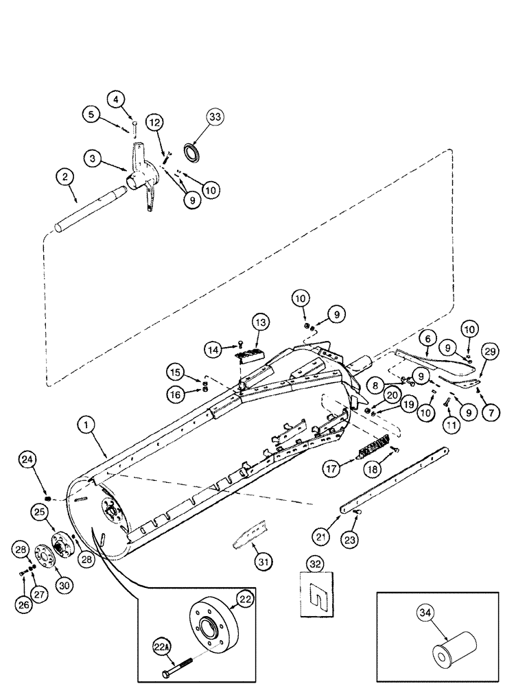 Схема запчастей Case IH 2388 - (09B-06) - ROTOR ASSY - CORN AND GRAIN (14) - ROTOR, CONCANVES & SIEVE