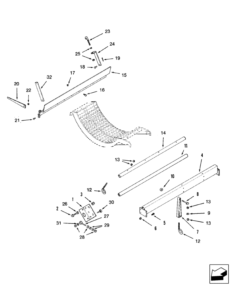 Схема запчастей Case IH 2588 - (66.110.14) - CONCAVES - ANCHOR SUPPORTS (66) - THRESHING