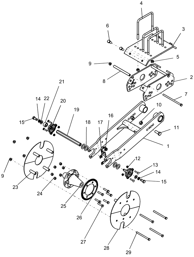 Схема запчастей Case IH 1220 - (44.100.04) - CARRYING WHEELS - LH 12RN VR WITH SPEED SENSOR (44) - WHEELS