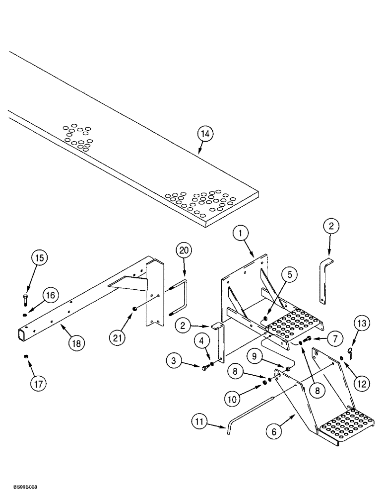 Схема запчастей Case IH 955 - (9C-12) - WING PLATFORM AND STEPS, 12/23 SOLID ROW CROP - FRONT FOLD (09) - CHASSIS/ATTACHMENTS